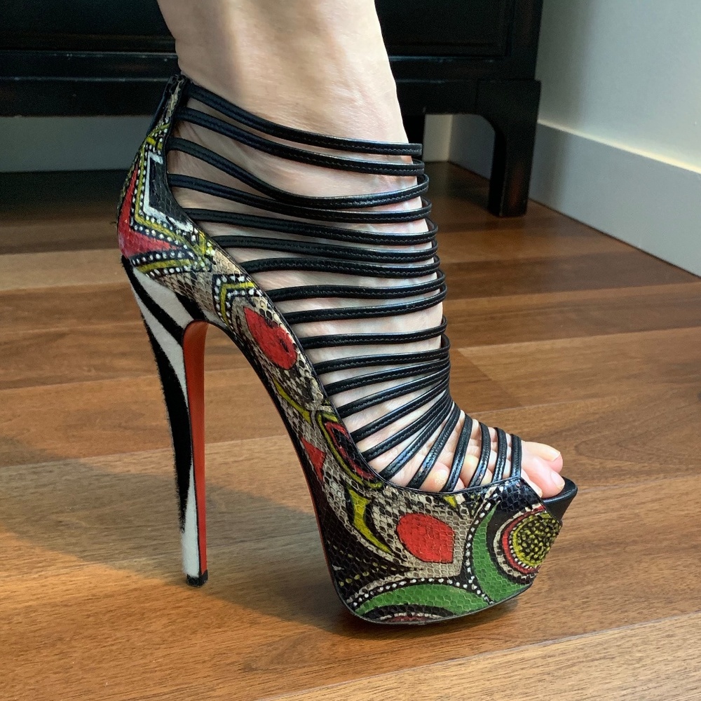 Christian Louboutin Zoulou Python Platform 160mm